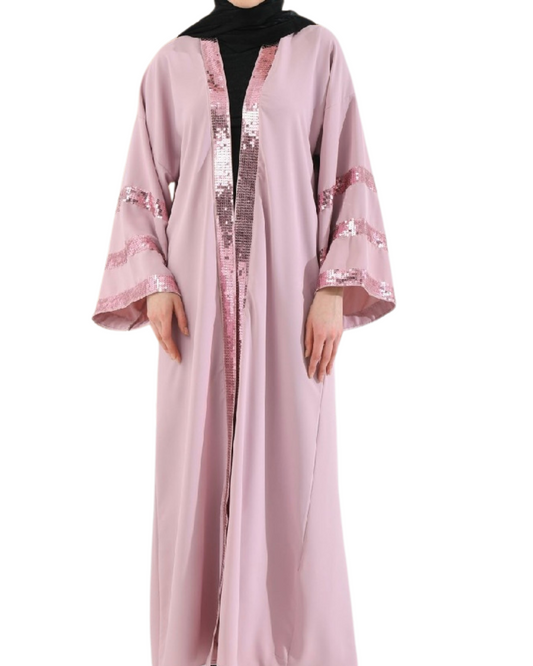 Pink Open Abaya