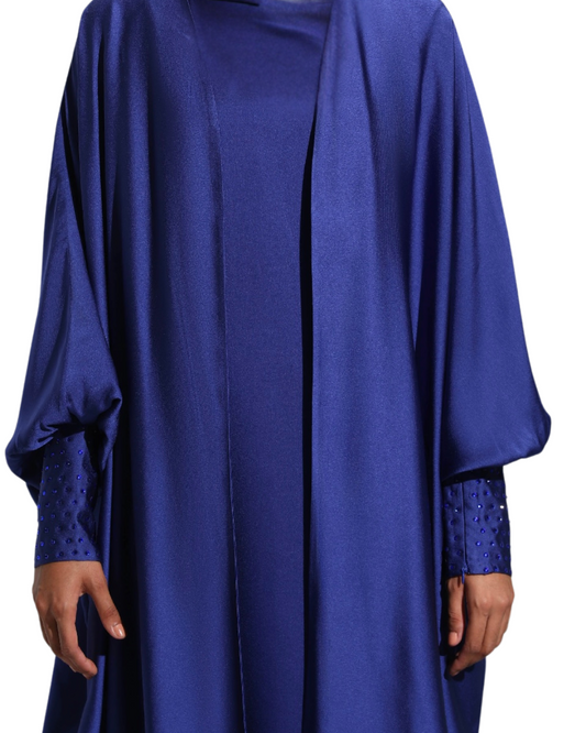 Beautiful Royal Blue Abaya with inner dress